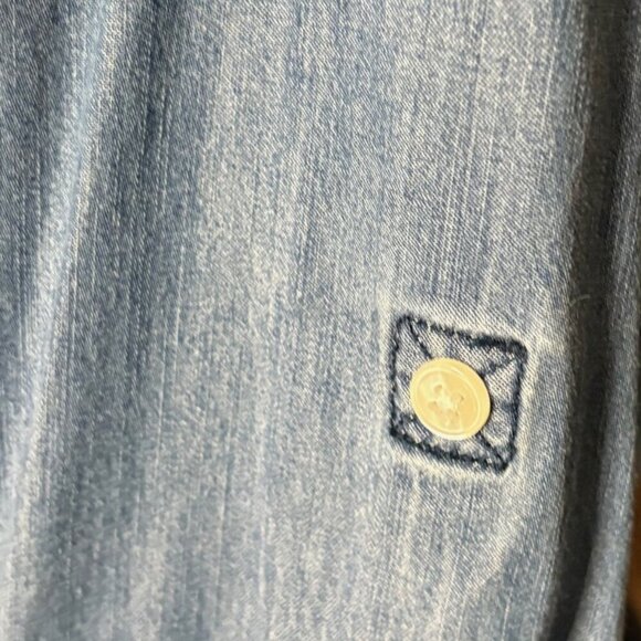 Express Denim Midi Roll Tab Long Sleeve Dress Blue Size Large - Picture 8 of 14